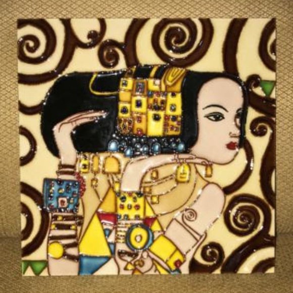 Gustav Klimt "Expectation"Tile 8" x 8"